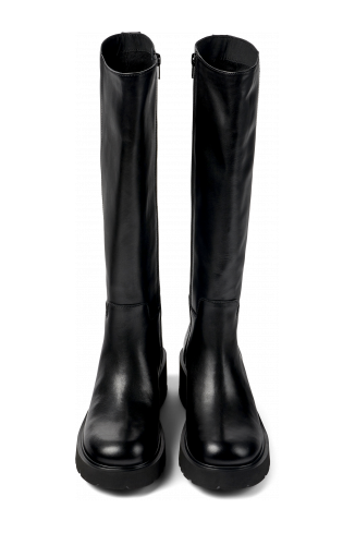 Overhead view of Milah Black leather high-boots for women