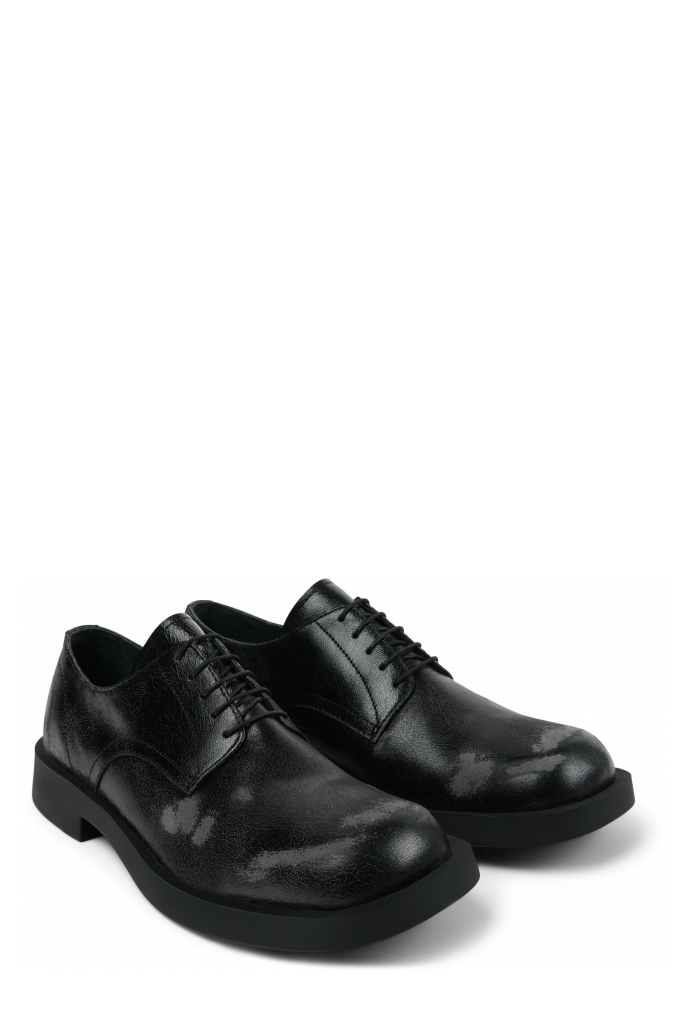 Front view of MIL 1978 Black leather shoes