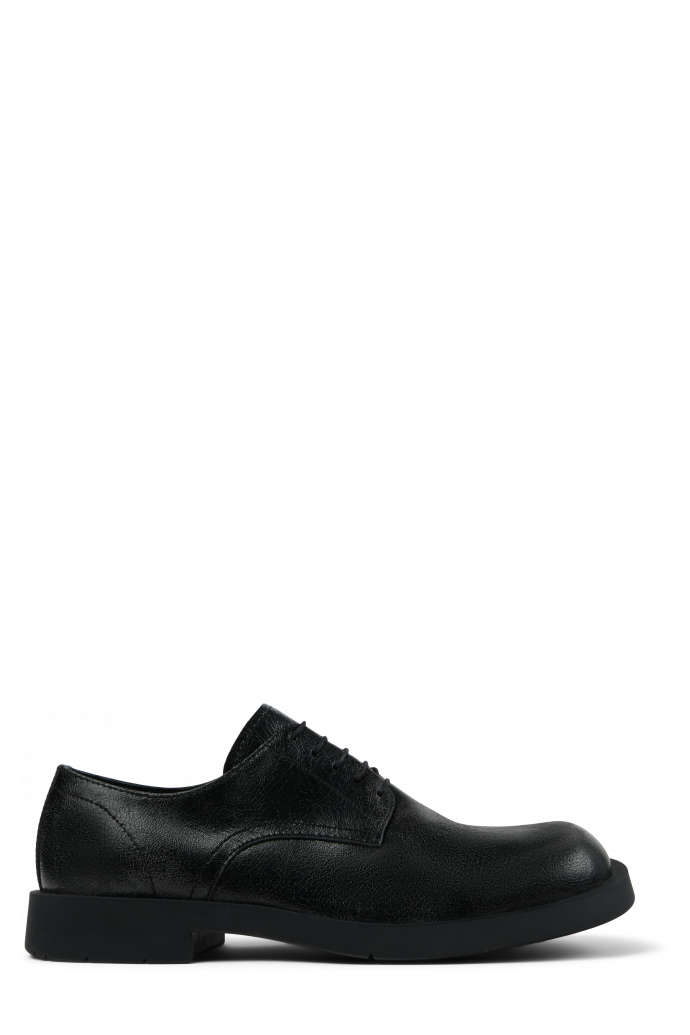 Side view of MIL 1978 Black leather shoes