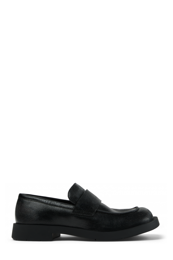 Side view of MIL 1978 Black Leather Loafers
