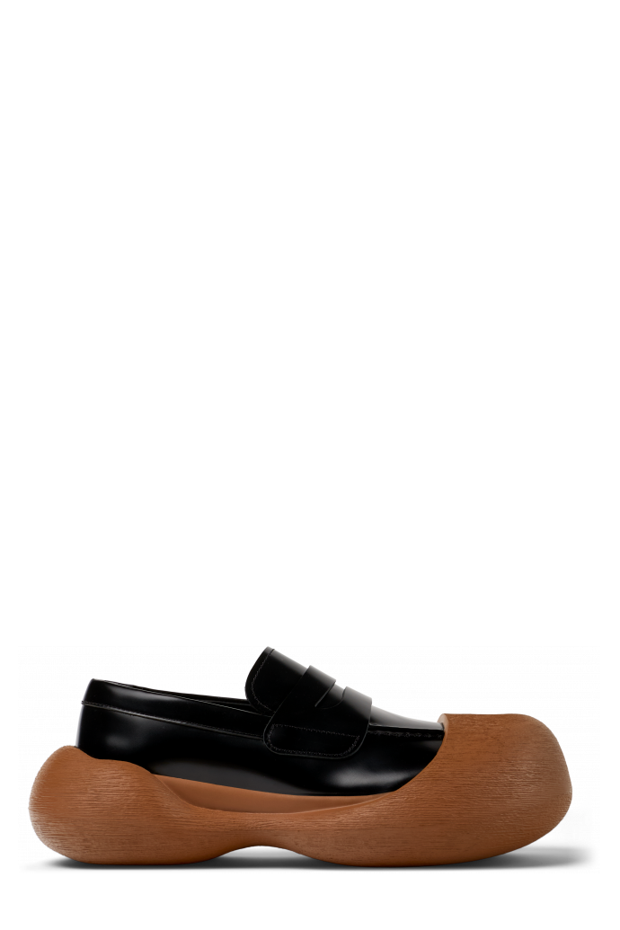 CARAMBA Zwart-bruine leren loafer