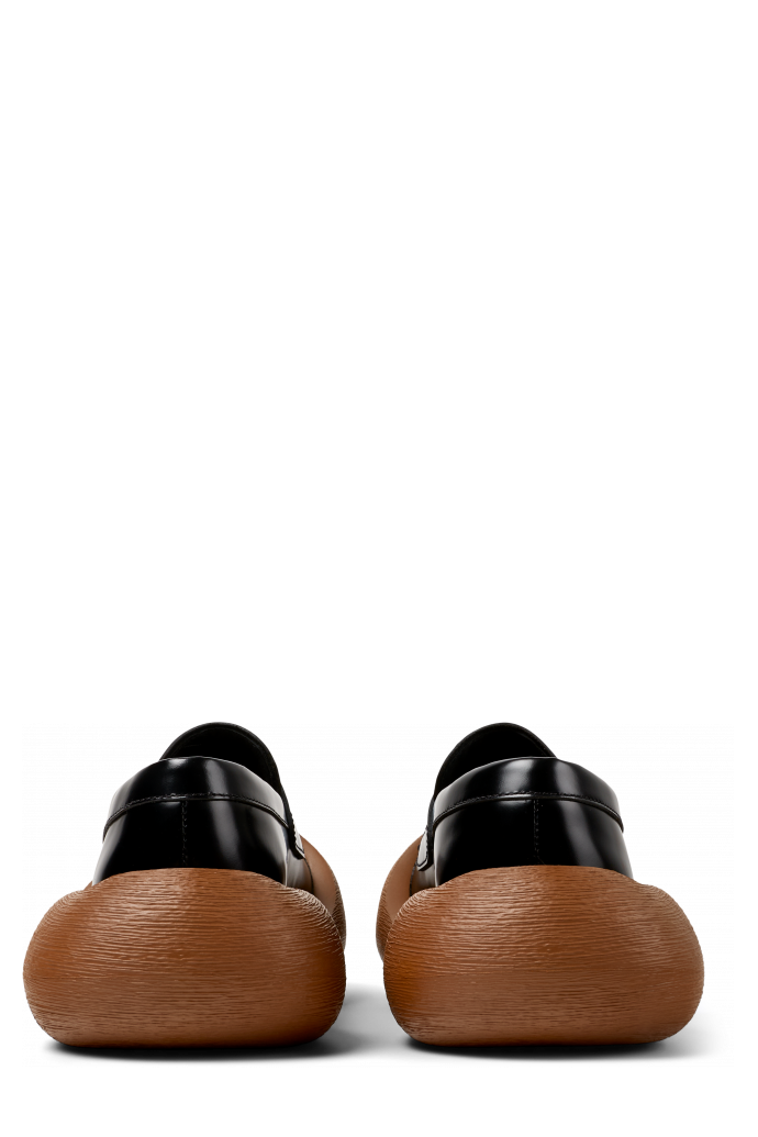 CARAMBA Zwart-bruine leren loafer