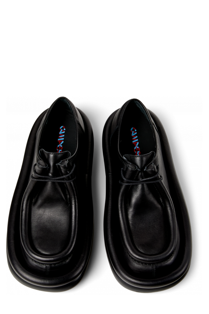 Overhead view of AQUA Black leather shoes