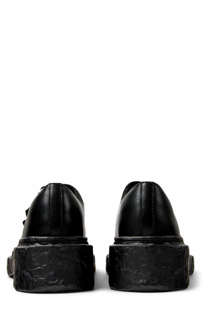 Back view of VAMONOS Black Leather Mary Janes
