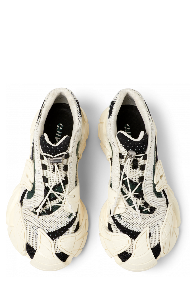 TORMENTA Sneaker de teixit de color blanc i verd
