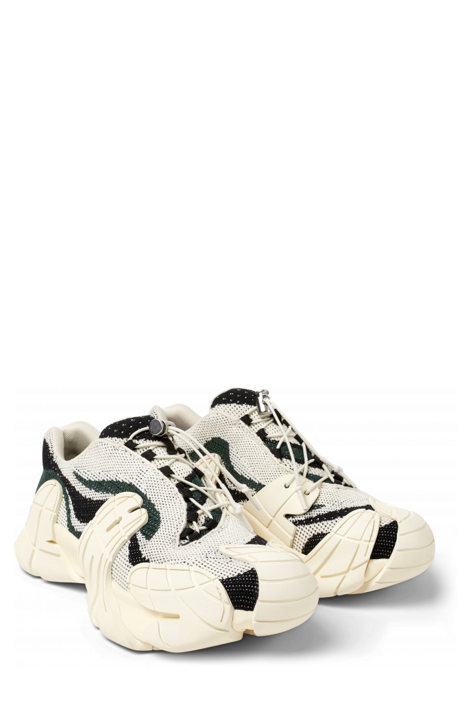 TORMENTA Sneaker de teixit de color blanc i verd