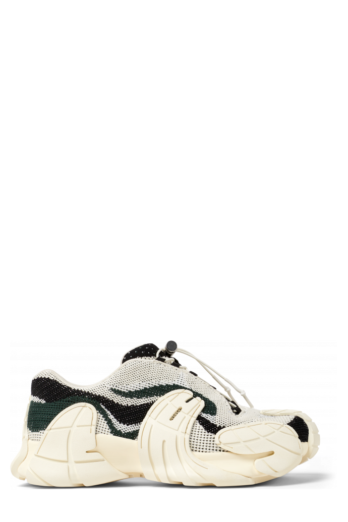 TORMENTA Sneaker de teixit de color blanc i verd