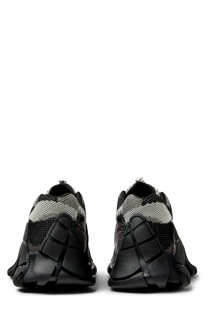 Back view of TORMENTA Black-Gray Textile Sneakers