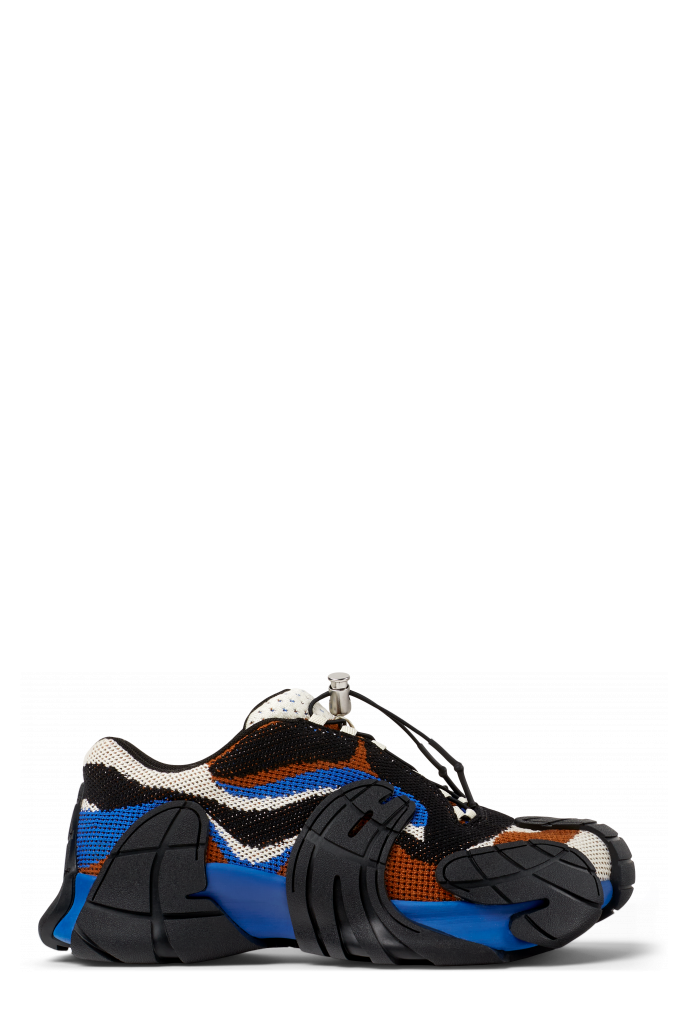 Side view of TORMENTA Blue-Black Textile Sneakers