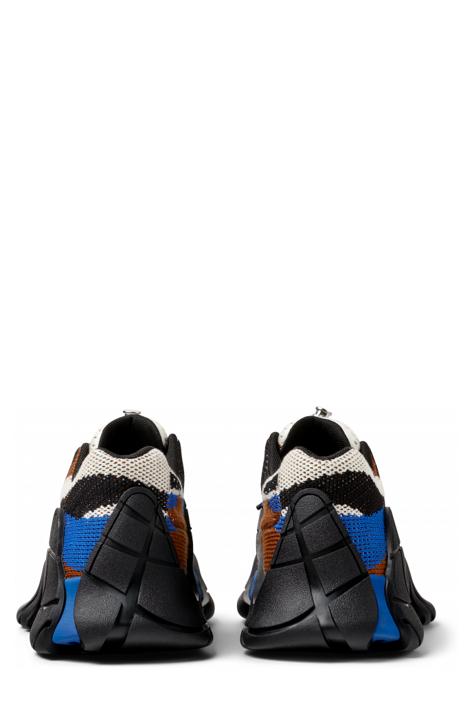 Back view of TORMENTA Blue-Black Textile Sneakers
