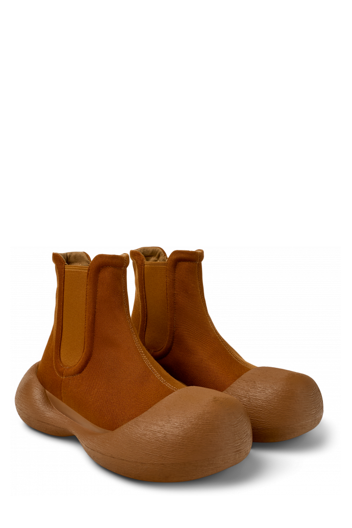 Front view of CARAMBA Brown TENCEL® Lyocell Ankle Boots