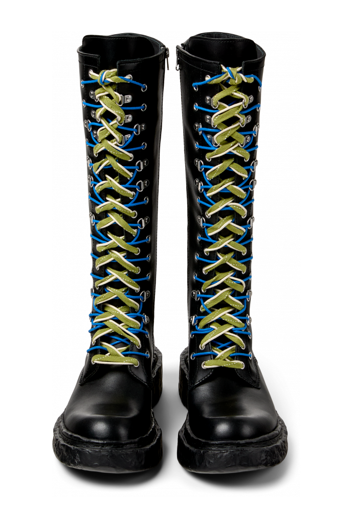 VAMONOS Bota alta de pell de color negre