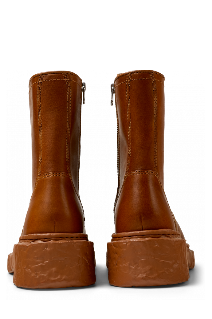 Back view of VAMONOS Brown Leather Medium Boots