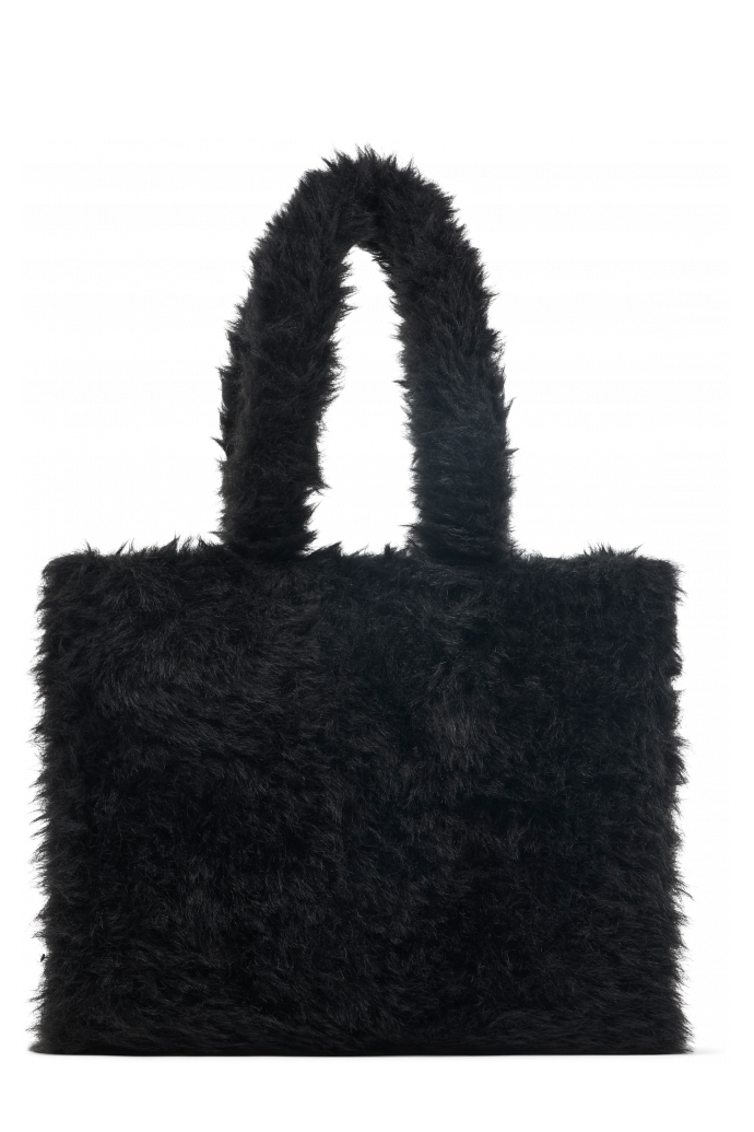 Back view of TAKKU Black textured tote