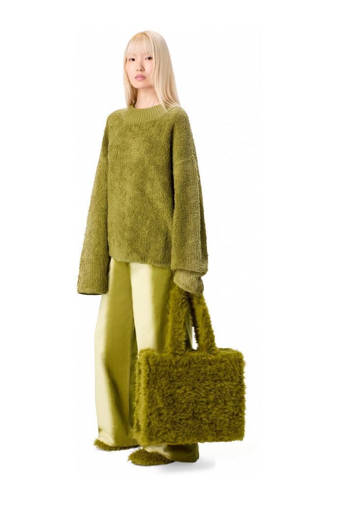 TAKKU Green textured tote