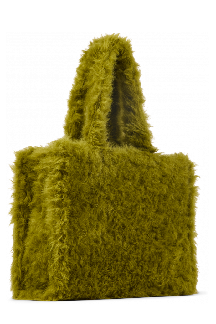 Front view of TAKKU Green textured tote