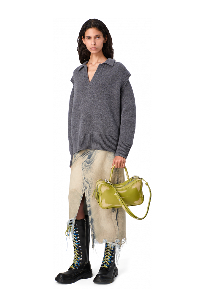LUNSSI Green leather bag