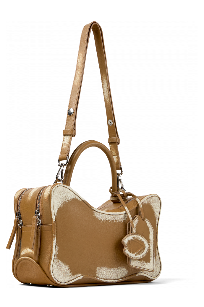 Front view of LUNSSI BROWN LEATHER BAG