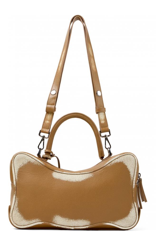 Back view of LUNSSI BROWN LEATHER BAG
