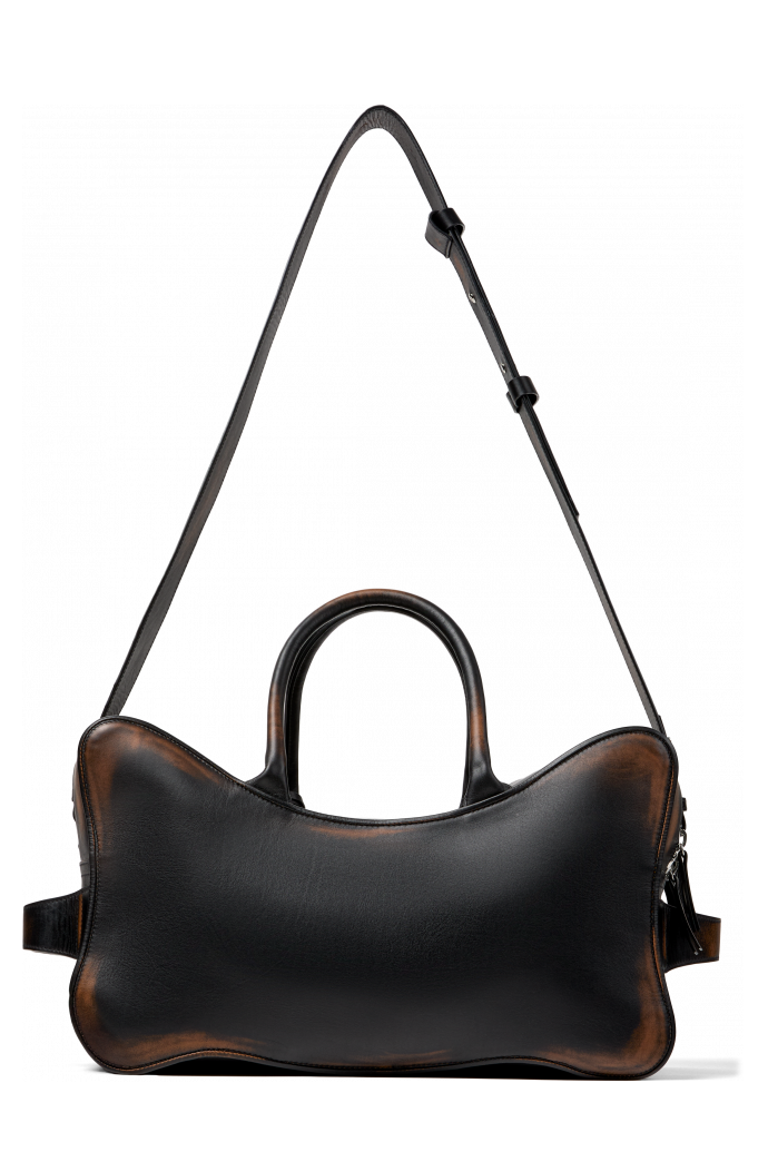 Back view of LUNSSI BLACK LEATHER BAG