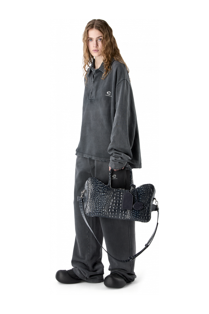 LUNSSI GRAY LEATHER BAG