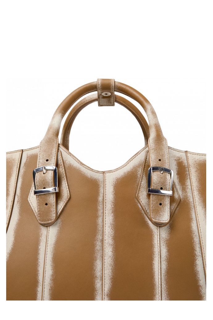 LAUKKU BEIGE-CREAM LEATHER TOTE BAG