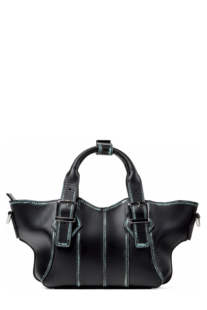 Back view of MINI LAUKKU BLACK-TURQUOISE