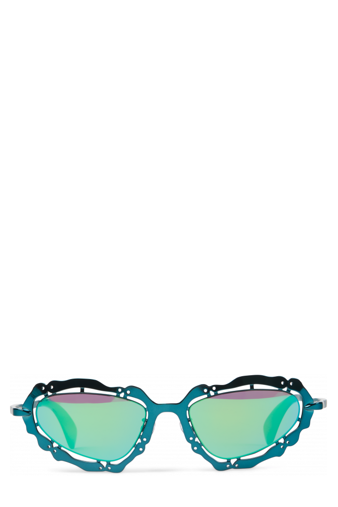 NOPEA Blauw-groene NOPEA metalen zonnebril