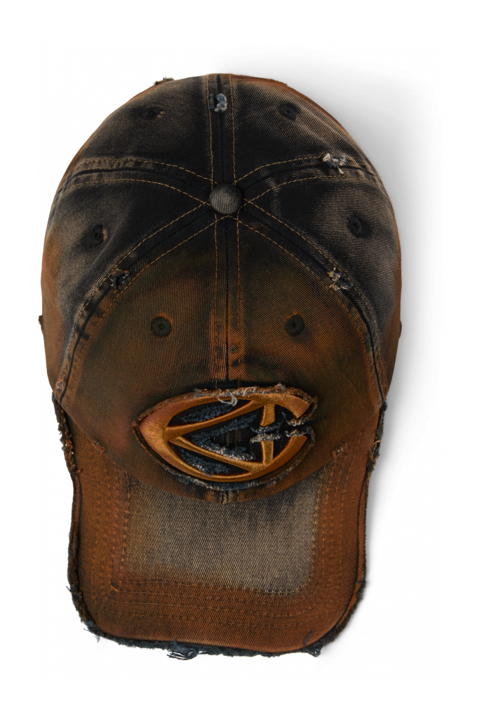 DISTORTED WASHED SPRAYED CAP BEŻOWY