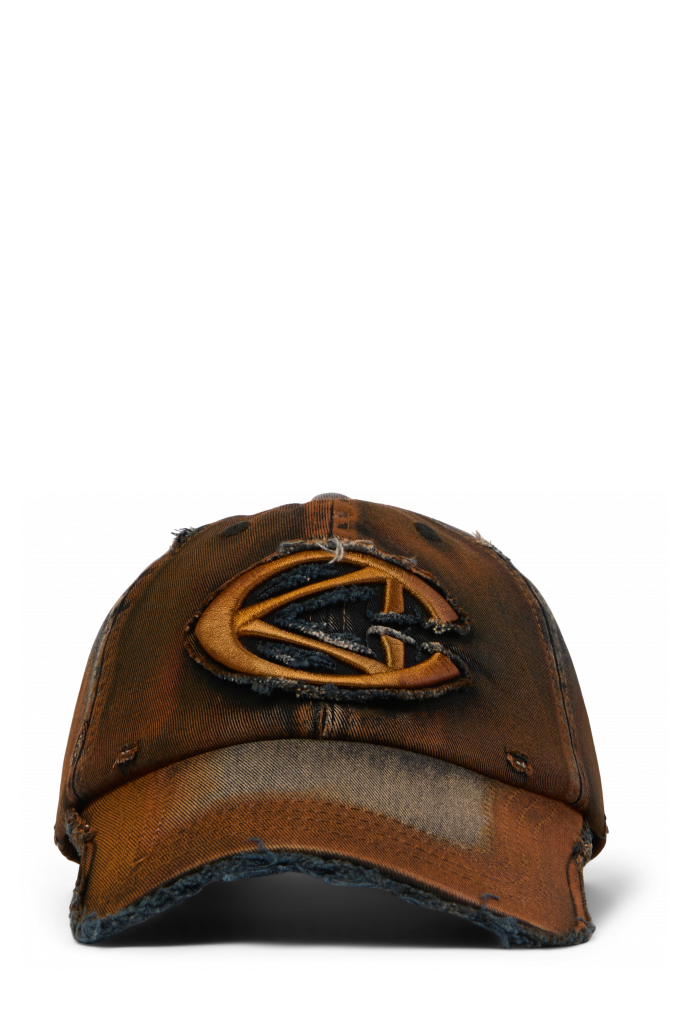 DISTORTED WASHED SPRAYED CAP BEŻOWY