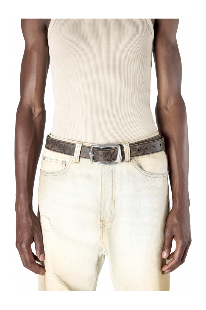 LEATHER BELT SCHWARZ-SAND