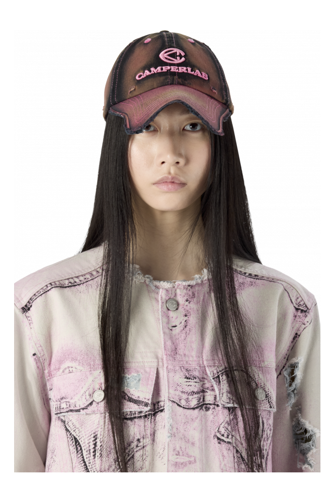 DISTORTED WASHED CAP DISTORTED WASHED CAP <br/>PINK