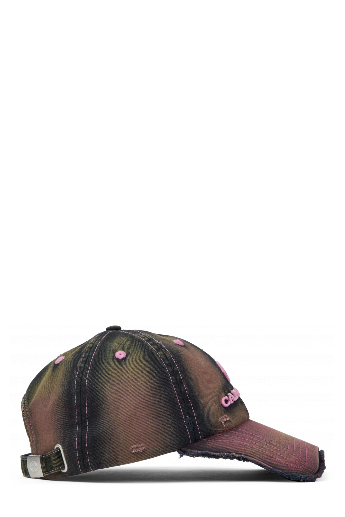 Side view of DISTORTED WASHED CAP DISTORTED WASHED CAP <br/>PINK