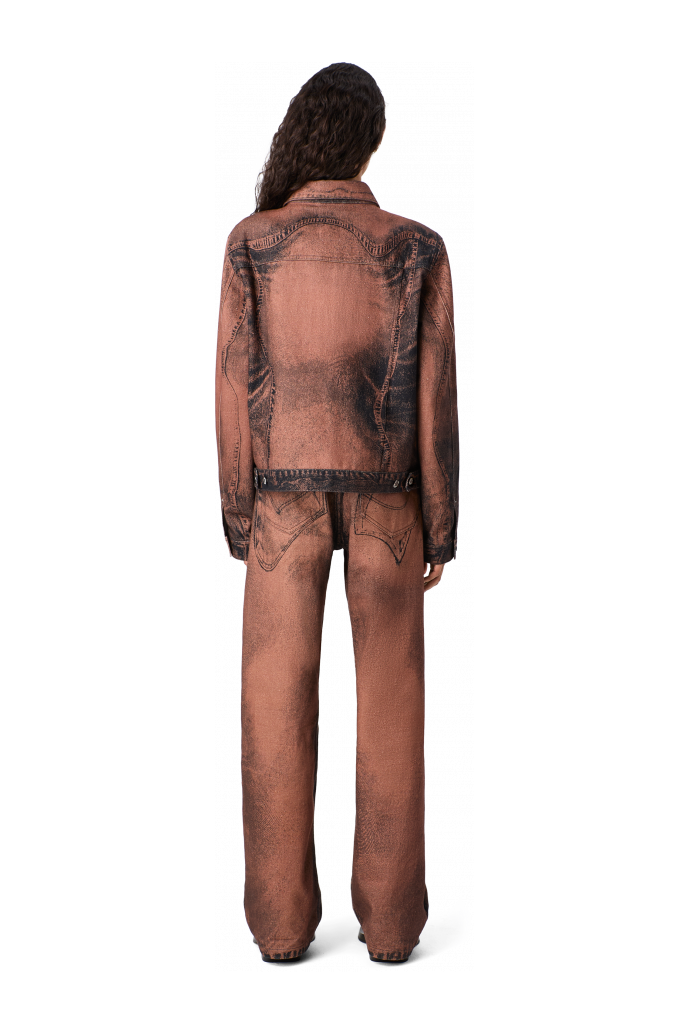 DISTORTED PRINT DENIM JEANS Brown-black Denim Jeans