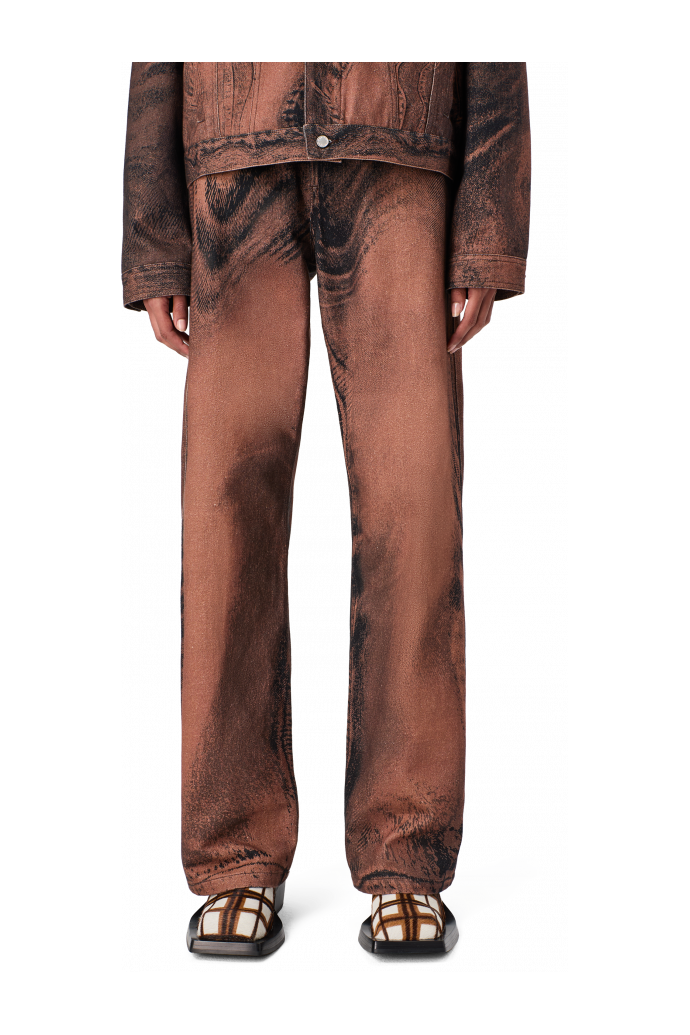 DISTORTED PRINT DENIM JEANS Brown-black Denim Jeans