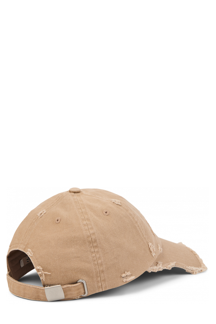 DISTORTED WASHED CAP Beige pet, vervaagd en distorted
