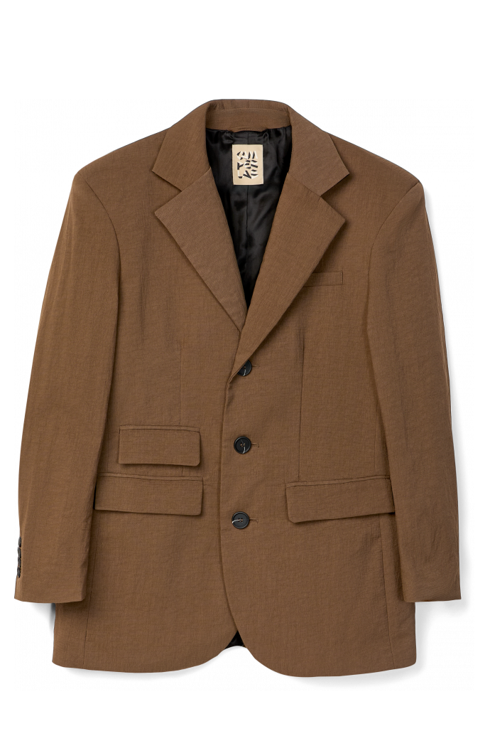 Tailored Blazer Sakko aus ECONYL® in Braun