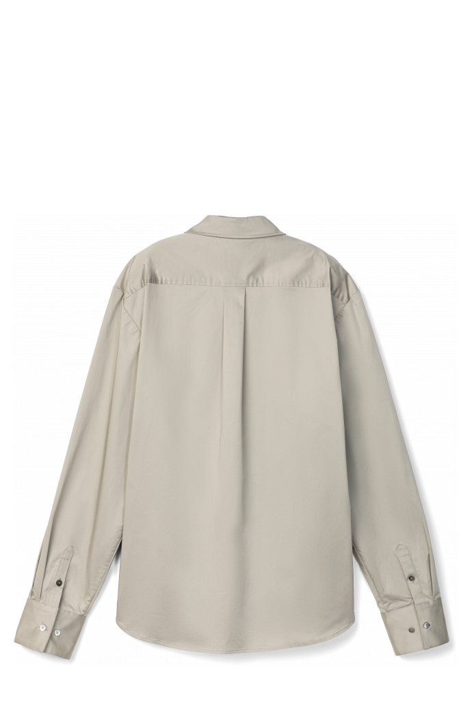 Back view of Cotton Shirt Gray Cotton Shirt