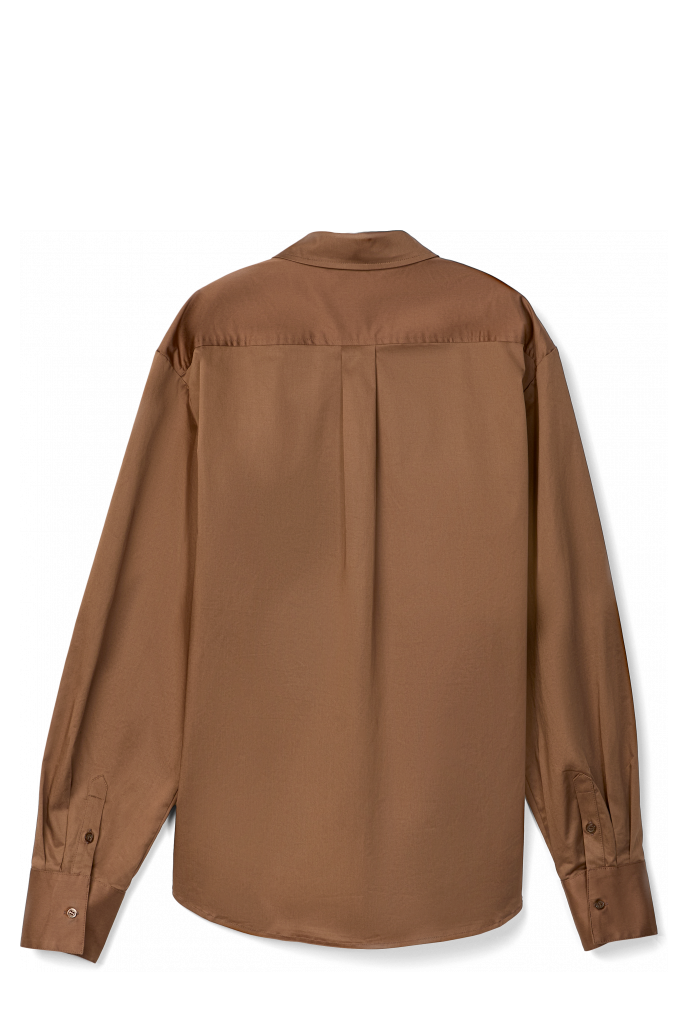 Back view of Cotton Shirt Brown Cotton Shirt