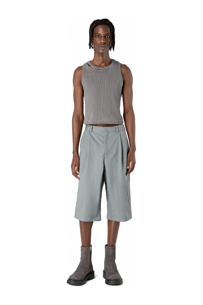Tailored Shorts Kurze Anzughose aus Funktionsstoff in Grau