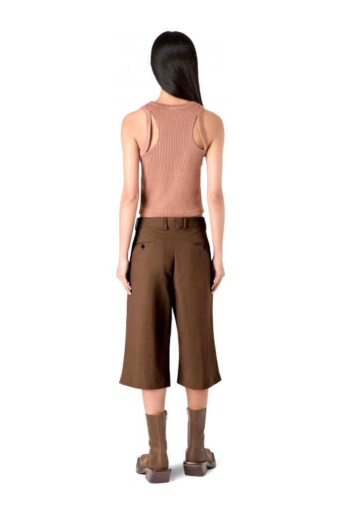 Tailored Shorts Brown Technical Suit Shorts