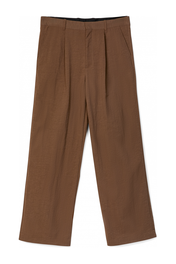 Side view of Tailored Trousers Brown Technical Suit Trousers