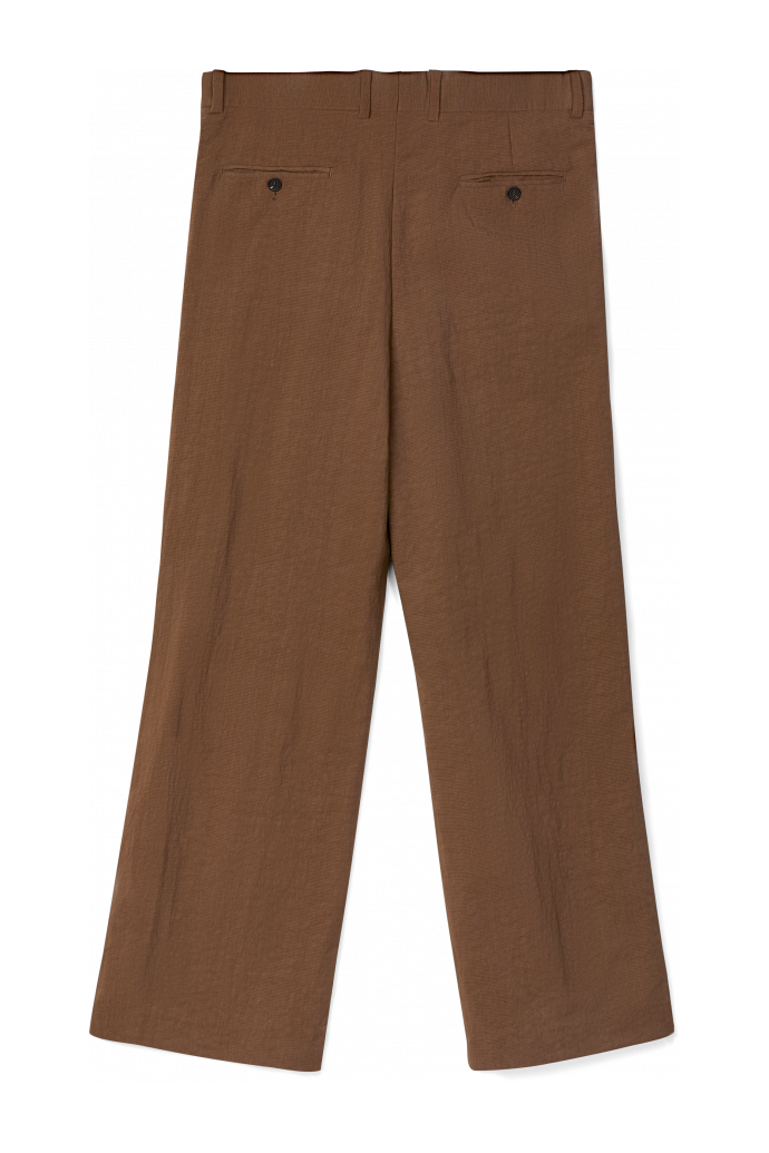 Back view of Tailored Trousers Brown Technical Suit Trousers