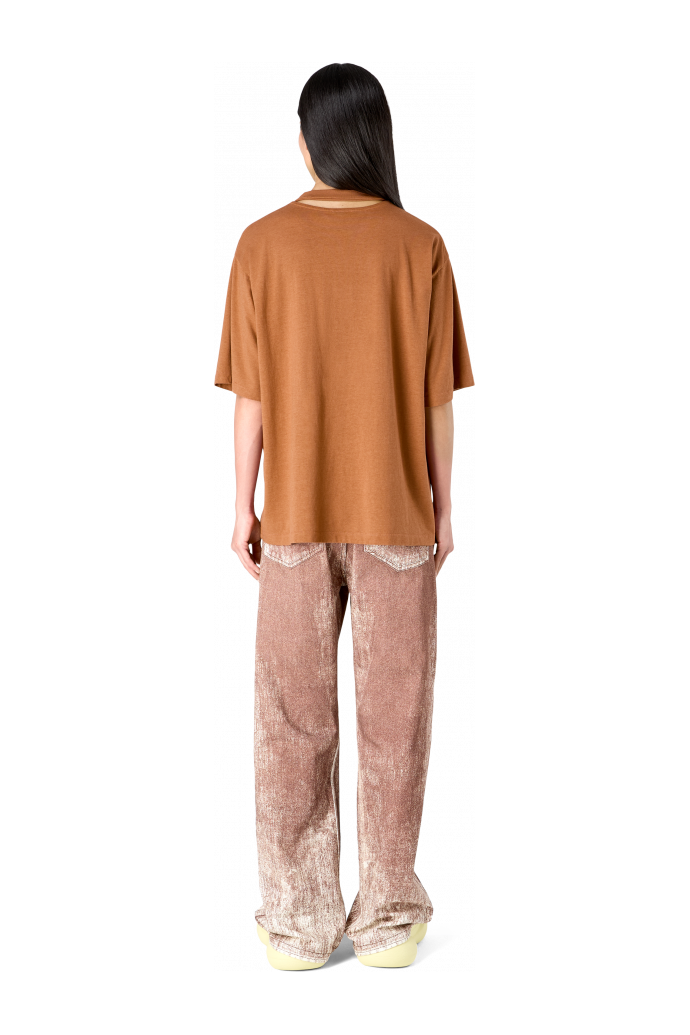 BOXY SHORT SLEEVE T-SHIRT T-shirt Terracotta à coupe carrée