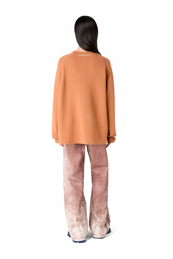 BOXY CREWNECK Pull PYRATEX® dégradé couleur terracotta