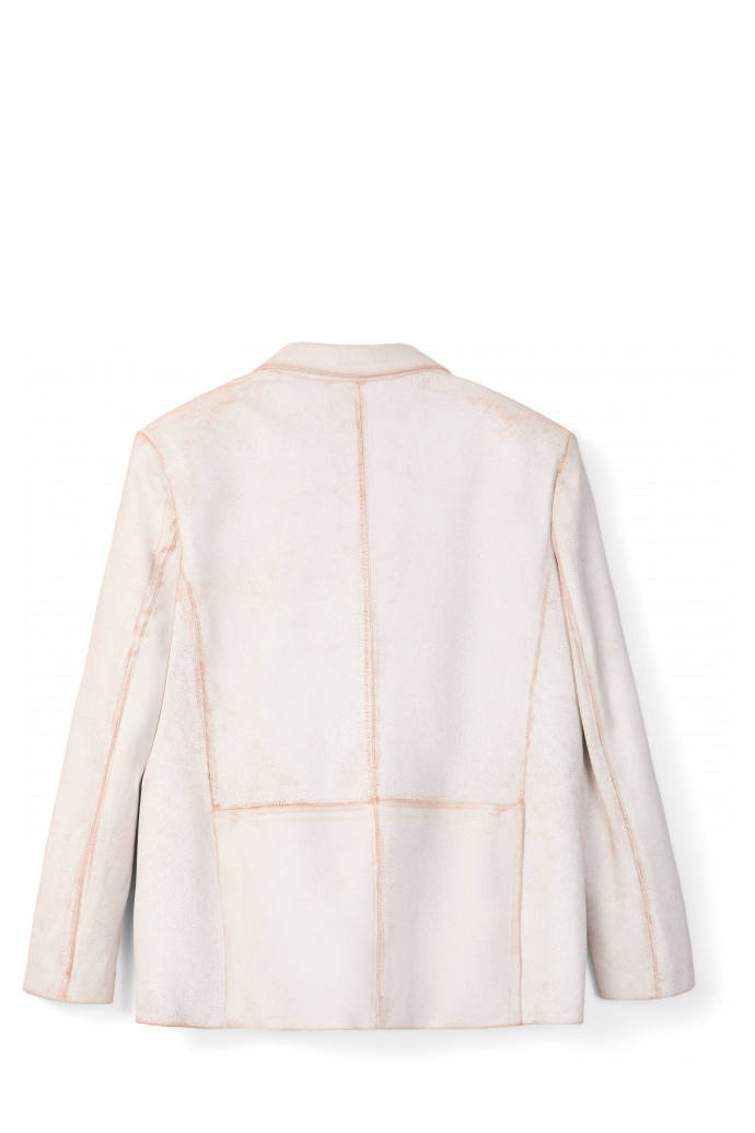 LEATHER BLAZER Blazer blanc en cuir craquelé