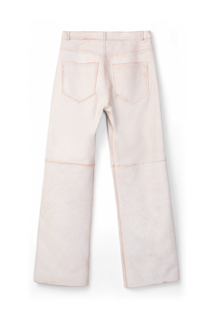 LEATHER TROUSERS Weiße Lederhose in Krakelee-Optik