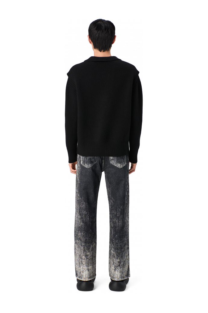 PAINT PRINT DENIM JEANS Muted black denim jeans