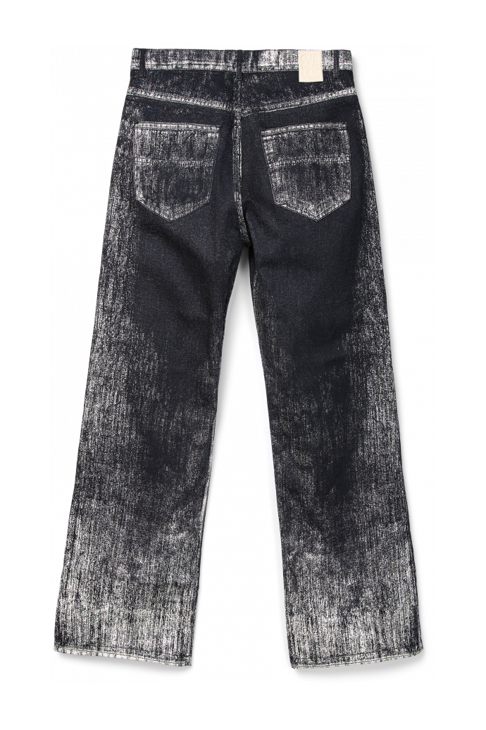 PAINT PRINT DENIM JEANS Verbleekt zwarte denim jeans