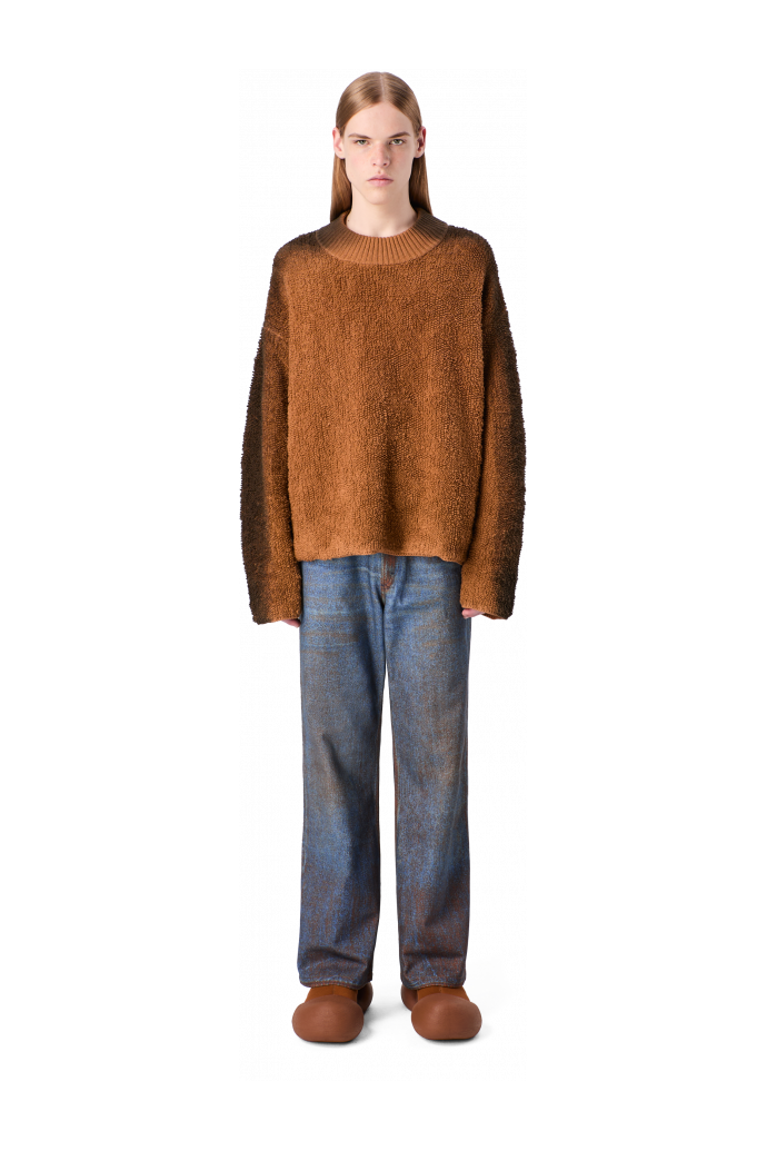 PAINT PRINT DENIM JEANS Terracotta-blue Denim Jeans